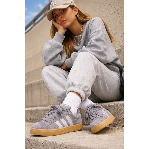 adidas Shoes - Size 8 - Adidas Campus 00s Trace Grey Preloved Purple Teddy bear laces Deadsto